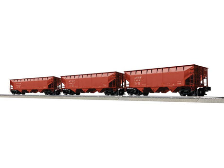 AAR 70-Ton Offset-Side 3-Bay Hopper 3-Pack - 3-Rail - Ready to Run -- Santa Fe Set A #78834, 78561, 78657 (Boxcar Red)