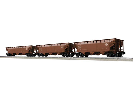 AAR 70-Ton Offset-Side 3-Bay Hopper 3-Pack - 3-Rail - Ready to Run -- Bessemer & Lake Erie Set A #76187, 75724, 75146 (Boxcar Red)