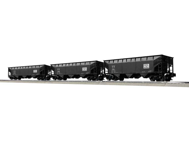 AAR 70-Ton Offset-Side 3-Bay Hopper 3-Pack - 3-Rail - Ready to Run -- Central of Georgia Set A #826, 785, 701 (black)