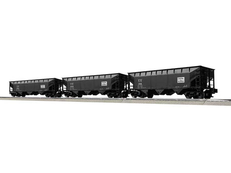 AAR 70-Ton Offset-Side 3-Bay Hopper 3-Pack - 3-Rail - Ready to Run -- Central of Georgia Set B #829, 852, 746 (black)