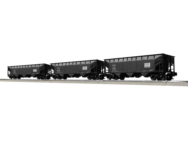AAR 70-Ton Offset-Side 3-Bay Hopper 3-Pack - 3-Rail - Ready to Run -- Central of Georgia Set B #829, 852, 746 (black)