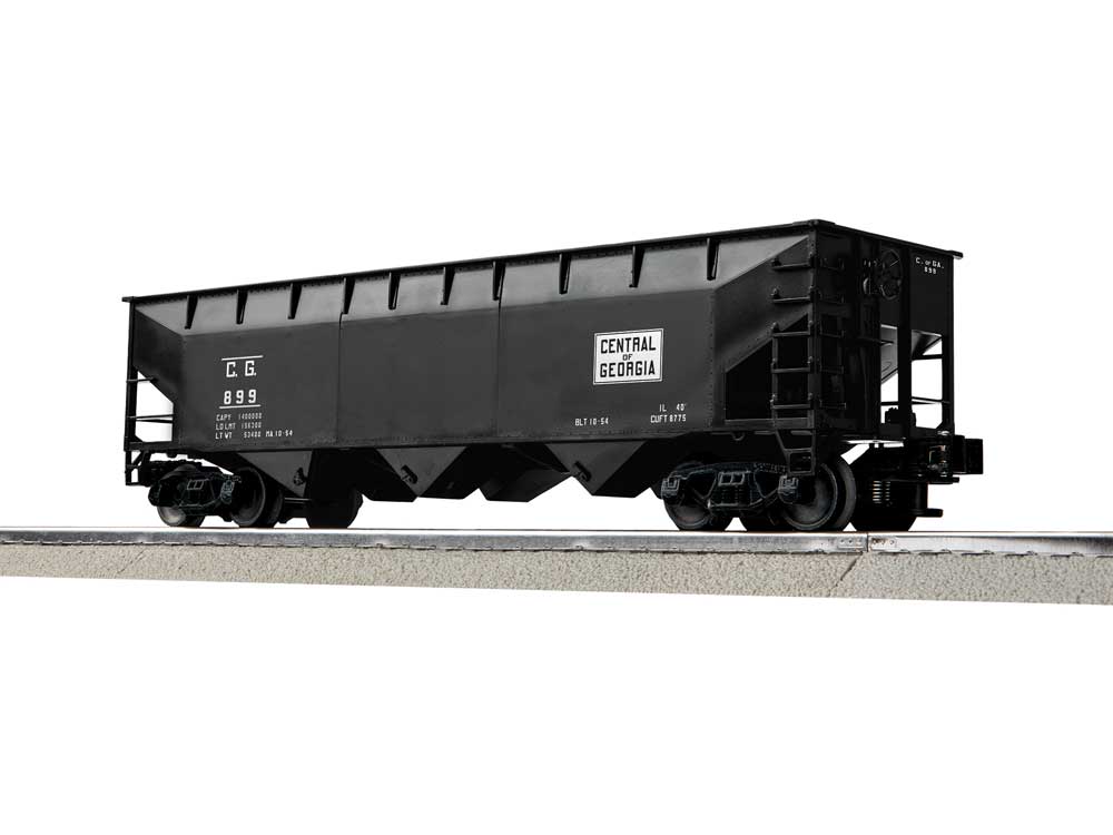 AAR 70-Ton Offset-Side 3-Bay Hopper 3-Pack - 3-Rail - Ready to Run -- Central of Georgia #899 (black)