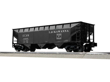 AAR 70-Ton Offset-Side 3-Bay Hopper 3-Pack - 3-Rail - Ready to Run -- Delaware, Lackawanna & Western #84335 (black, Anthracite Logo)