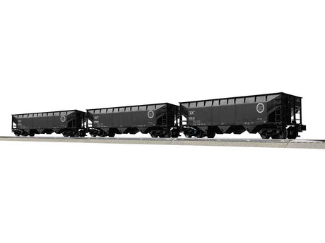 AAR 70-Ton Offset-Side 3-Bay Hopper 3-Pack - 3-Rail - Ready to Run -- Missouri Pacific Set A #57732, 57568, 57510 (black)