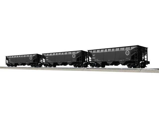 AAR 70-Ton Offset-Side 3-Bay Hopper 3-Pack - 3-Rail - Ready to Run -- Missouri Pacific Set A #57732, 57568, 57510 (black)