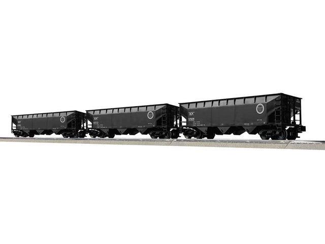 AAR 70-Ton Offset-Side 3-Bay Hopper 3-Pack - 3-Rail - Ready to Run -- Missouri Pacific Set B #57841, 57713, 57629 (black)