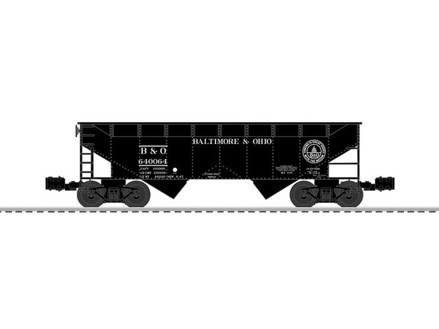 AAR 2-Bay Offset Hopper - 3-Rail - Ready to Run -- Baltimore & Ohio #640064 (black, 13 Great States Logo)