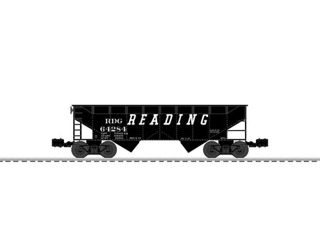 AAR 2-Bay Offset Hopper - 3-Rail - Ready to Run -- Reading #64284 (black, Speed lettering)