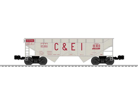 AAR 2-Bay Offset Hopper - 3-Rail - Ready to Run -- Chicago & Eastern Illinois #97393 (gray, red, Billboard C&EI)