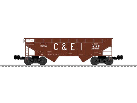 AAR 2-Bay Offset Hopper - 3-Rail - Ready to Run -- Chicago & Eastern Illinois #97622 (Boxcar Red, Billboard C&EI)