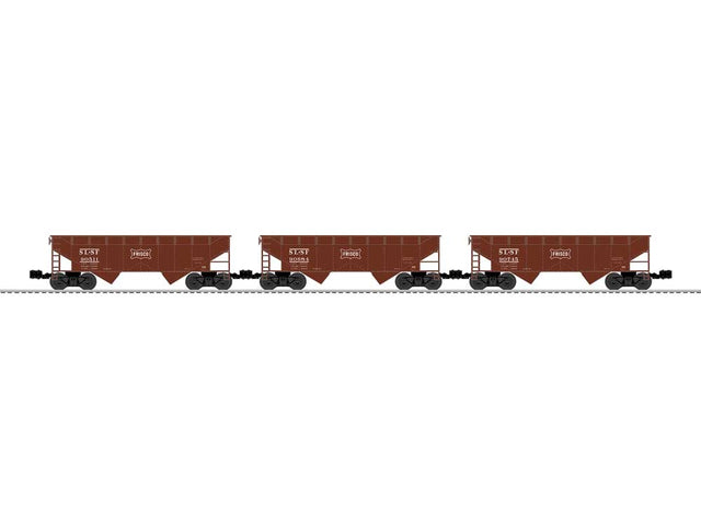 AAR 2-Bay Offset Hopper 3-Pack - 3-Rail - Ready to Run -- St. Louis-San Francisco #90511, 90684, 90745 (Boxcar Red, Frisco Logo)