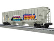 PS-2CD 4740 3-Bay Covered Hopper - 3-Rail - Ready to Run -- LLGX #2642241 (gray, graffiti)-1