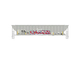 PS-2CD 4740 3-Bay Covered Hopper - 3-Rail - Ready to Run -- LLGX #2642241 (gray, graffiti)-2