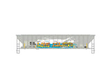 PS-2CD 4740 3-Bay Covered Hopper - 3-Rail - Ready to Run -- LLGX #2642241 (gray, different graffiti)-1