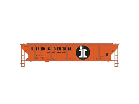 PS-2CD 4740 3-Bay Covered Hopper - 3-Rail - Ready to Run -- Illinois Central #56982 (orange, black, white)