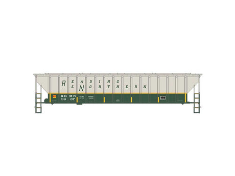 PS-2CD 4740 3-Bay Covered Hopper - 3-Rail - Ready to Run -- Reading & Northern #9967 (gray, green, yellow)