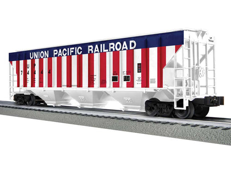 PS-2CD 4740 3-Bay Covered Hopper - 3-Rail - Ready to Run -- Union Pacific #74444 (Bicentennial, red, white, blue)