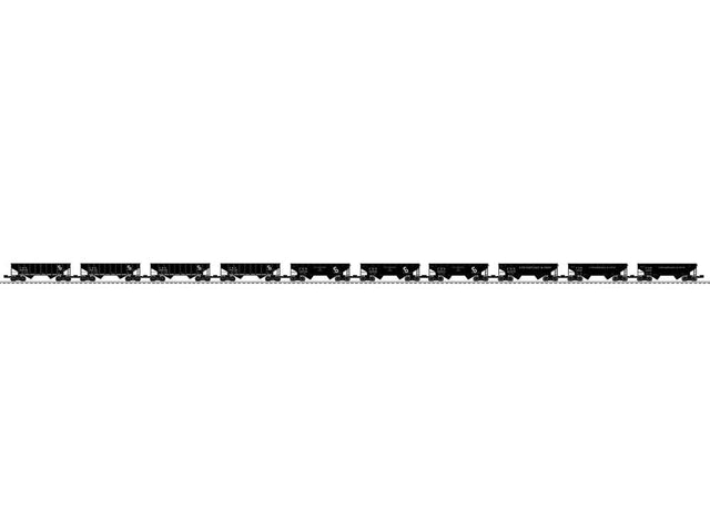 AAR 2-Bay Offset Hopper 10-Pack - 3-Rail - Ready to Run -- Chesapeake & Ohio (Mixed Schemes, black, white)