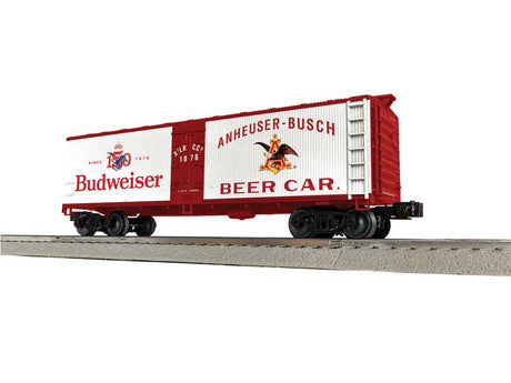 40' Wood Ice Reefer with Vertical Siding - 3-Rail - Ready to Run -- Budweiser #1876 (white, red)