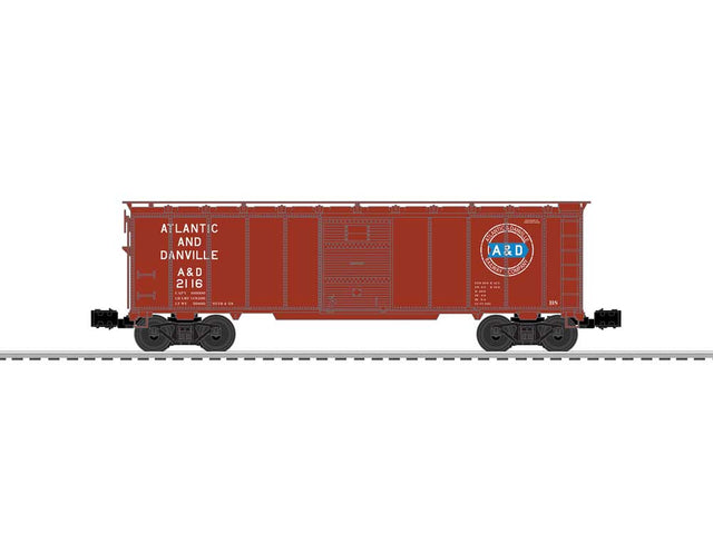 Steel Boxcar - 3-Rail - Ready to Run -- Atlantic & Danville #2116 (Boxcar Red, blue Arrow Logo)