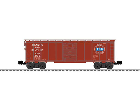 Steel Boxcar - 3-Rail - Ready to Run -- Atlantic & Danville #2126 (Boxcar Red, blue Arrow Logo)