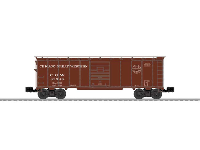 Steel Boxcar - 3-Rail - Ready to Run -- Chicago Great Western #89548 (Boxcar Red, Corn Belt Logo)