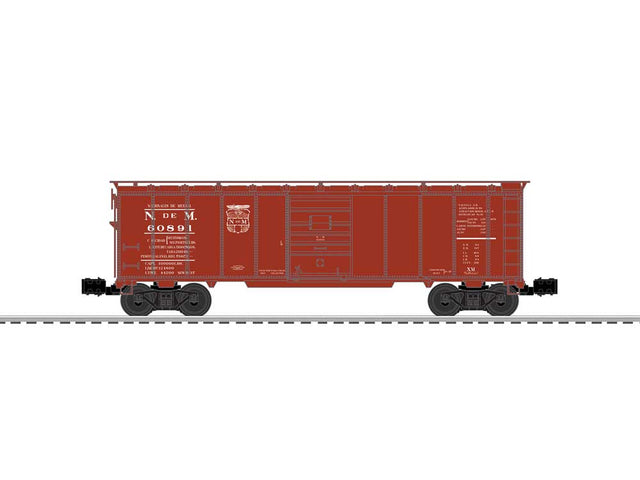 Steel Boxcar - 3-Rail - Ready to Run -- Nacionales de Mexico #60891 (Boxcar Red)