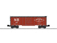 Steel Boxcar - 3-Rail - Ready to Run -- Northampton & Bath #910 (Boxcar Red, black, Large Logo)