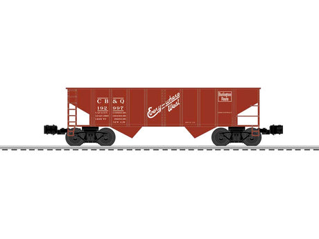2-Bay Steel Hopper - 3-Rail - Ready to Run -- Chicago, Burlington & Quincy #192997 (Boxcar Red, Everywhere West Slogan)