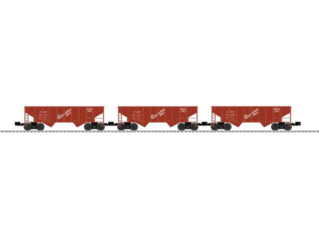 2-Bay Steel Hopper 3-Pack - 3-Rail - Ready to Run -- Colorado & Southern #18061, 18114, 18235 (Boxcar Red, CB&Q Logo)