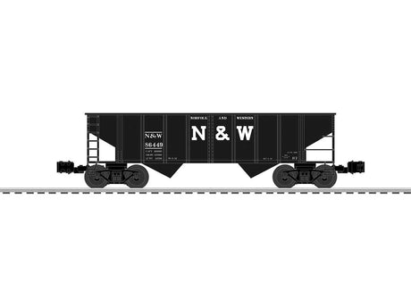 2-Bay Steel Hopper - 3-Rail - Ready to Run -- Norfolk & Western #86449 (black, white, Block N&W)