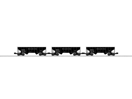 2-Bay Steel Hopper 3-Pack - 3-Rail - Ready to Run -- Reading #74524, 74819, 75182 (black)