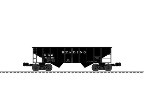 2-Bay Steel Hopper - 3-Rail - Ready to Run -- Reading #75326 (black)