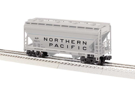 ACF 2-Bay Centerflow Covered Hopper - 3-Rail - Ready to Run -- Northern Pacific #75071 (gray, black)