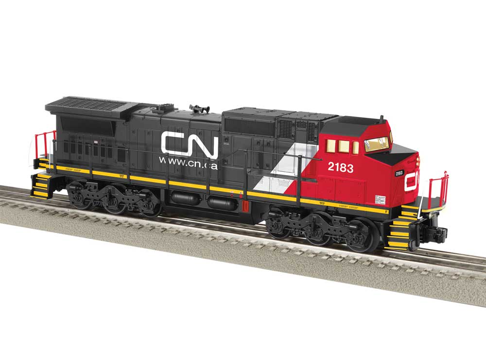 GE Dash 8-40CW - 3-Rail w/Sound, LionChief 2.0 Bluetooth 5 -- Canadian National #2183 (black, red, white, Website Noodle Logo)