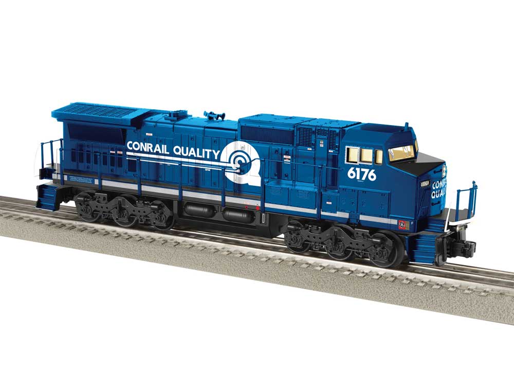 GE Dash 8-40CW - 3-Rail w/Sound, LionChief 2.0 Bluetooth 5 -- Conrail #6176 (blue, white, Quality Logo)