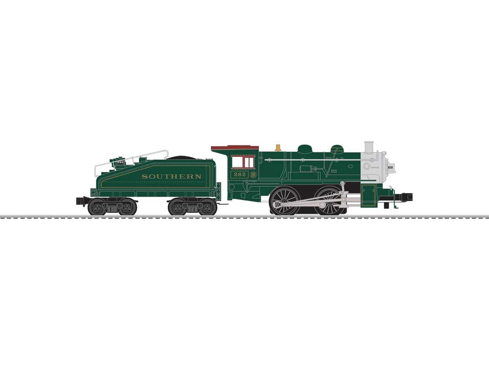 0-4-0 - 3-Rail - LionChief Sound and Control -- Southern Railway #282 (green, silver, Tuscan)