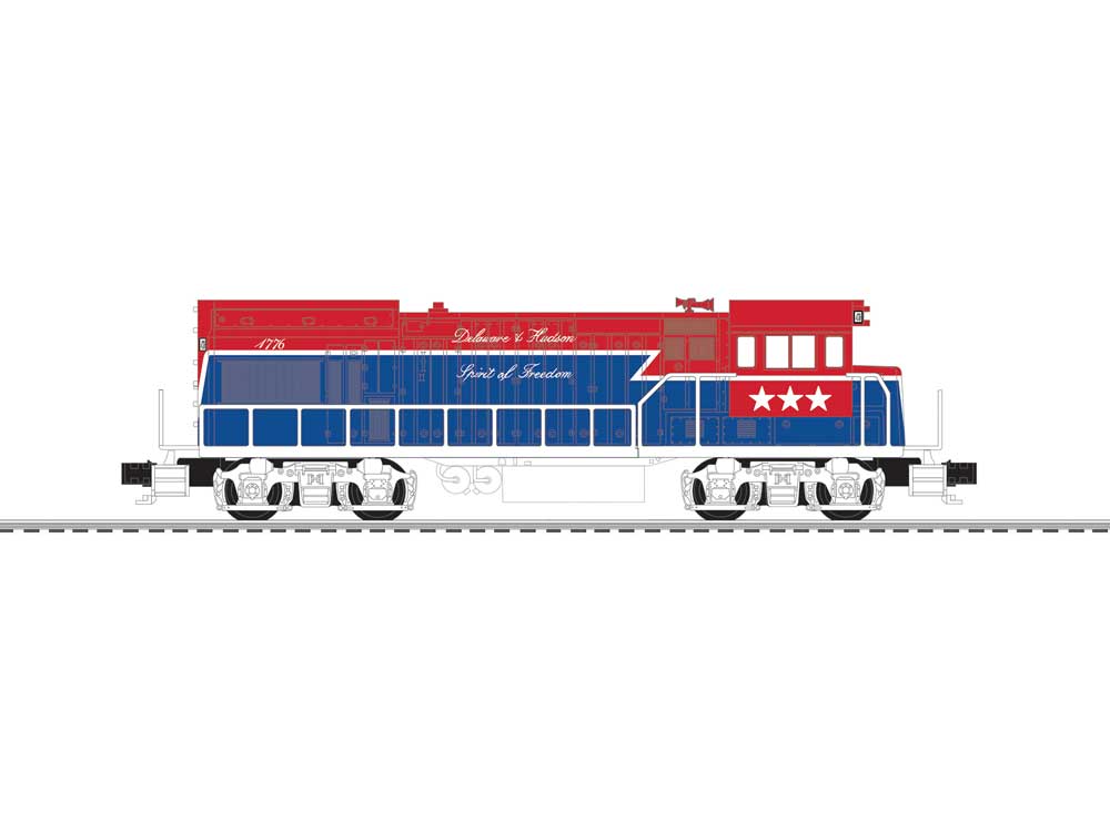 GE U36B - 3-Rail - LionChief Sound and Control -- Delaware & Hudson #1776 (Bicentennial, red, white, blue)