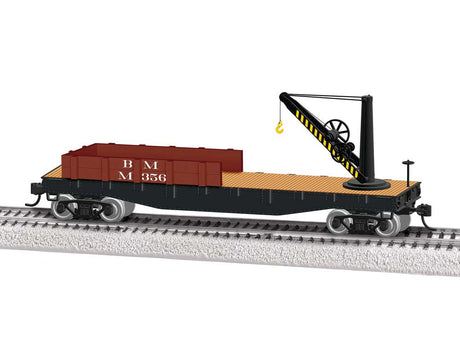 Work Crane - Ready to Run -- Boston & Maine #M356 (black, Boxcar Red)