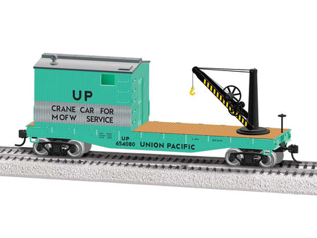 Work Crane - Ready to Run -- Union Pacific #654080 (MOW green, silver, black)
