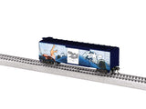 40' Steel Flat-End Boxcar - Ready to Run -- Wings of Angels (Kacie, white, blue, Military Pin-Up Model Graphics)-1