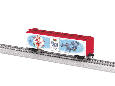 40' Steel Flat-End Boxcar - Ready to Run -- Wings of Angels (Christmas, Olga, white, red, Military Pin-Up Model Graphics