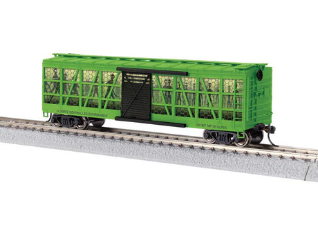 40' Clear-Side Boxcar - Ready to Run -- Area 51 Containment Car (green, black)