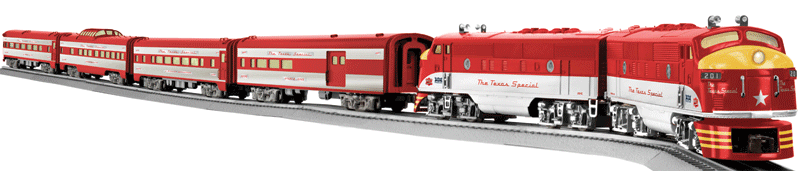 Texas Special Passenger Train-Only Set - 3-Rail w/Legacy Sound & Control -- Missouri-Kansas-Texas / St. Louis-San Francisco (red, white, yellow)
