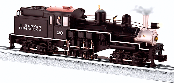 Steam 2-Truck Shay w/RailSounds & Smoke - 3-Rail - Conventional -- P. Bunyan Lumber Co. #23 (black, silver, brown)