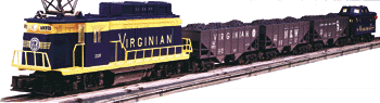 Freight Set -- Virginian Rectifier Loco, 3 Coal Hoppers & Caboose