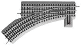 FasTrack(TM) Track w/Roadbed - 3-Rail -- Manual Turnout (Switch) O-36 Left Hand-1