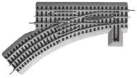 FasTrack(TM) Track w/Roadbed - 3-Rail -- Manual Turnout (Switch) O-36 Left Hand-2