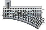 FasTrack(TM) Track w/Roadbed - 3-Rail -- Manual Turnout (Switch) O-36 Right Hand-1