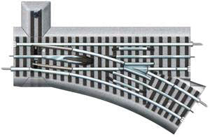 FasTrack(TM) Track w/Roadbed - 3-Rail -- Manual Turnout (Switch) O-36 Right Hand-2